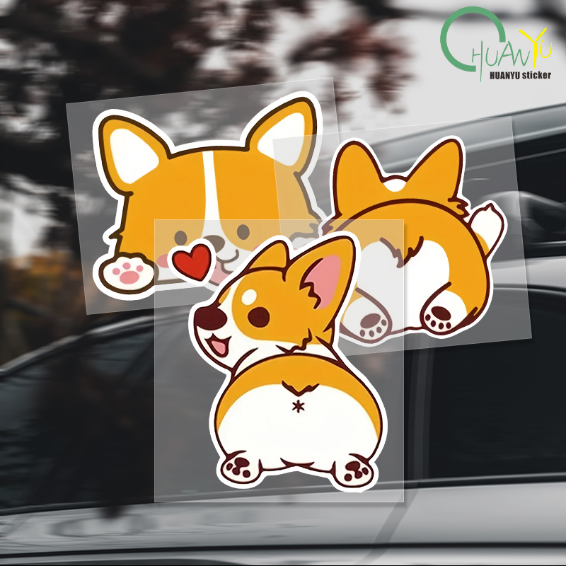 Motorcycle Gear Auto - Stiker mobil kartun stiker Corgi listrik,