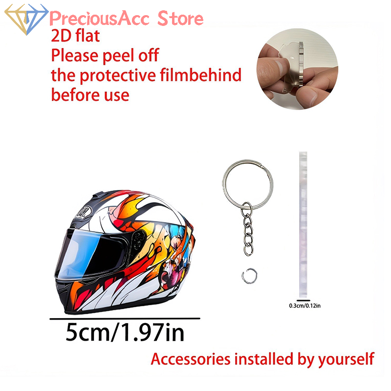 Gantungan Kunci Helm 2D Flat K - Motorcycle Gear Auto ulasan dan harga